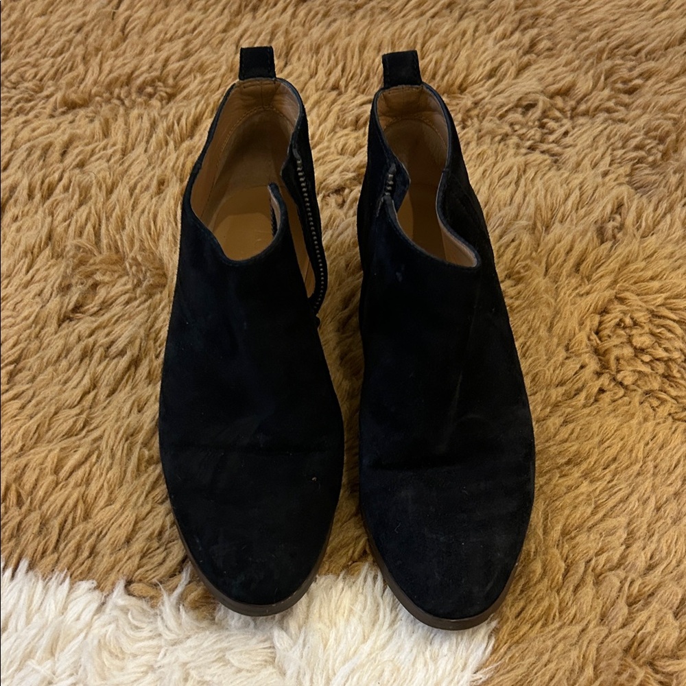 J. Crew Black Suede Ankle Boots